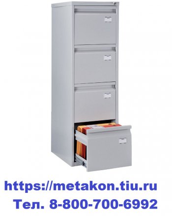 Медицинский картотечный шкаф металлический ПРАКТИК МД A 44 